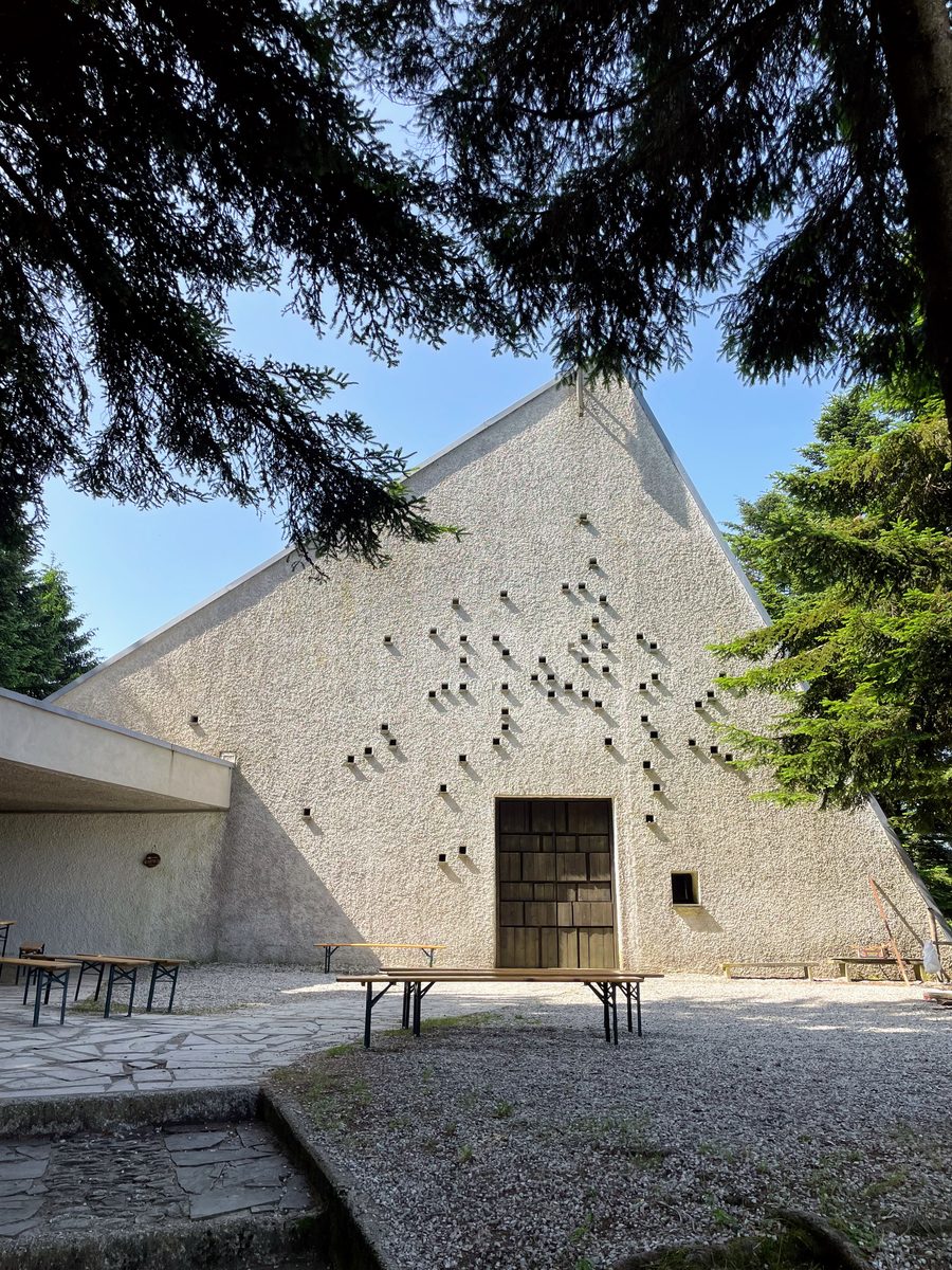 Facade of the Church of Santa Maria Regina del Creato in Barbagelata near Lorsica