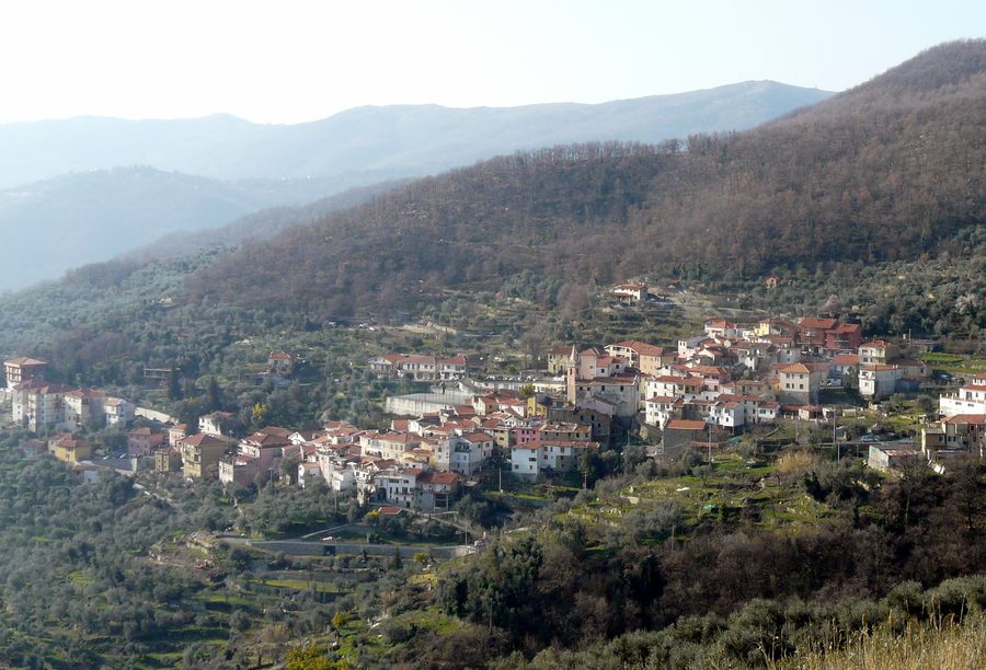 Panorama of Caravonica in Liguria