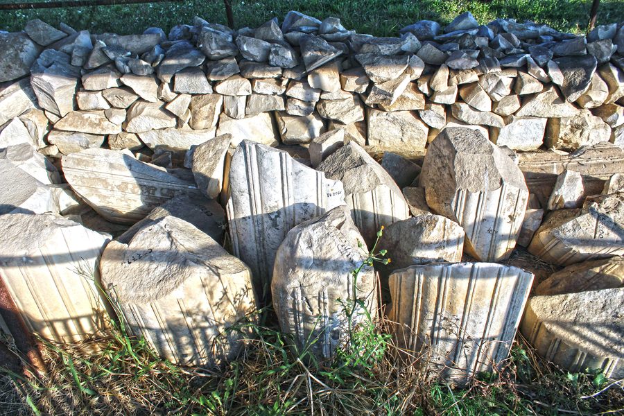 Archaeological site of the ancient city of Luni with preserved structural remains and museum area