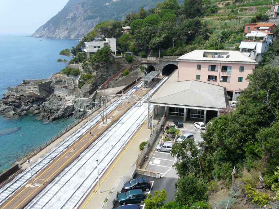 Framura railway station in Liguria