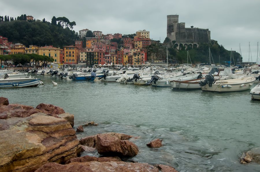 Port and castle of Lerici in Liguria