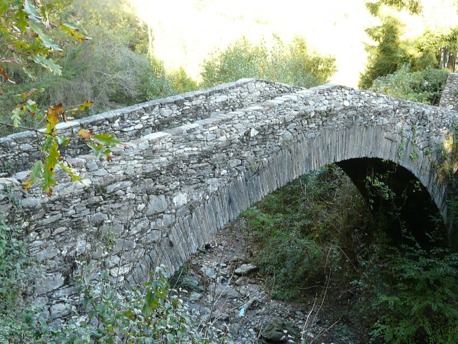 Stone arch bridge near Ognio in Neirone, Liguria