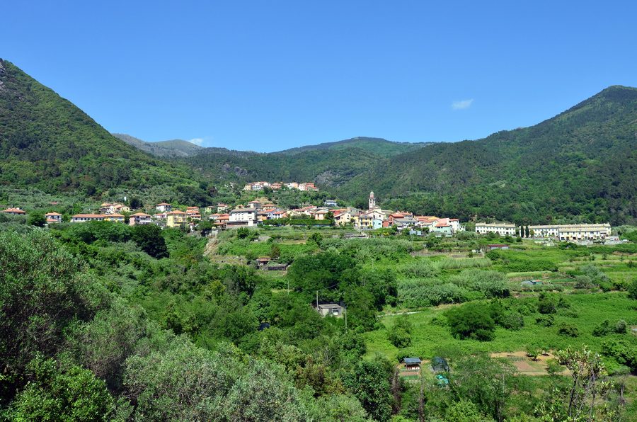 Panorama von Bargone in Casarza Ligure, Ligurien