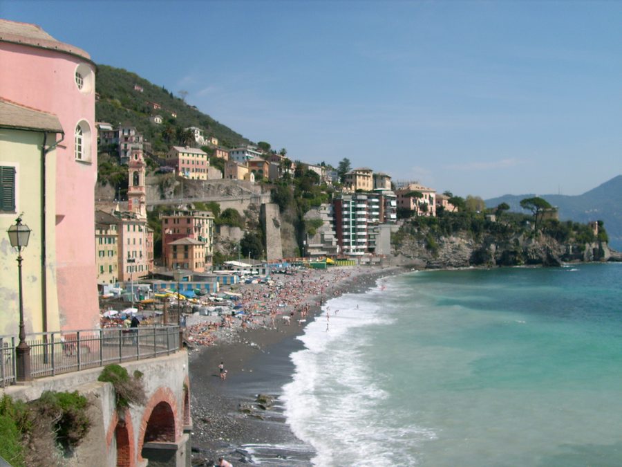 Panorama of Sori on the Ligurian coast