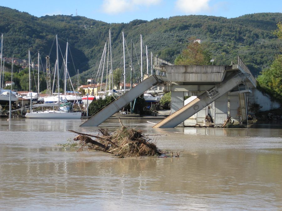 Colombiera Bridge over the Magra River near Ameglia